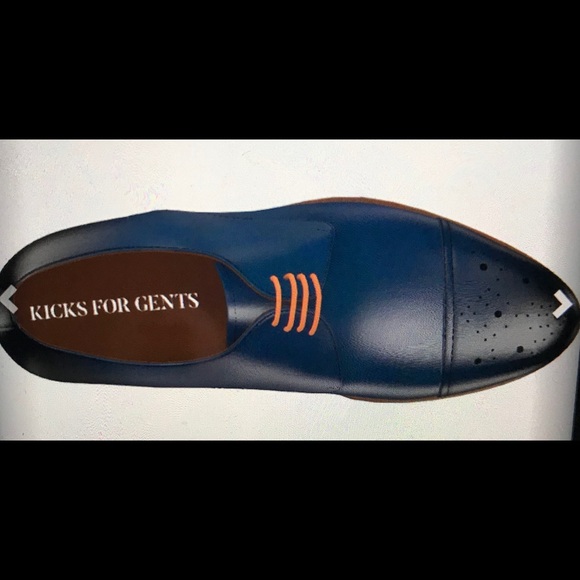 A classic derby custom navy painted shoes